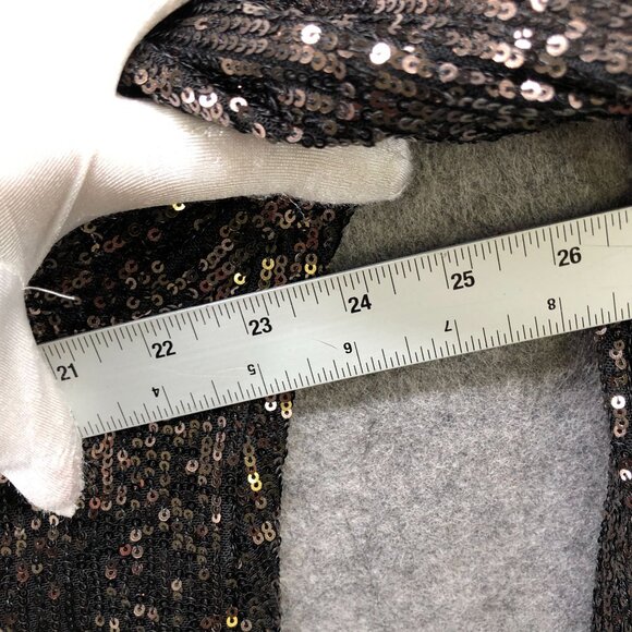 The Drop Helena Sequin Wrap Dress Womens 2X Gold Black Long Sleeve Mini V-Neck - Picture 10 of 13